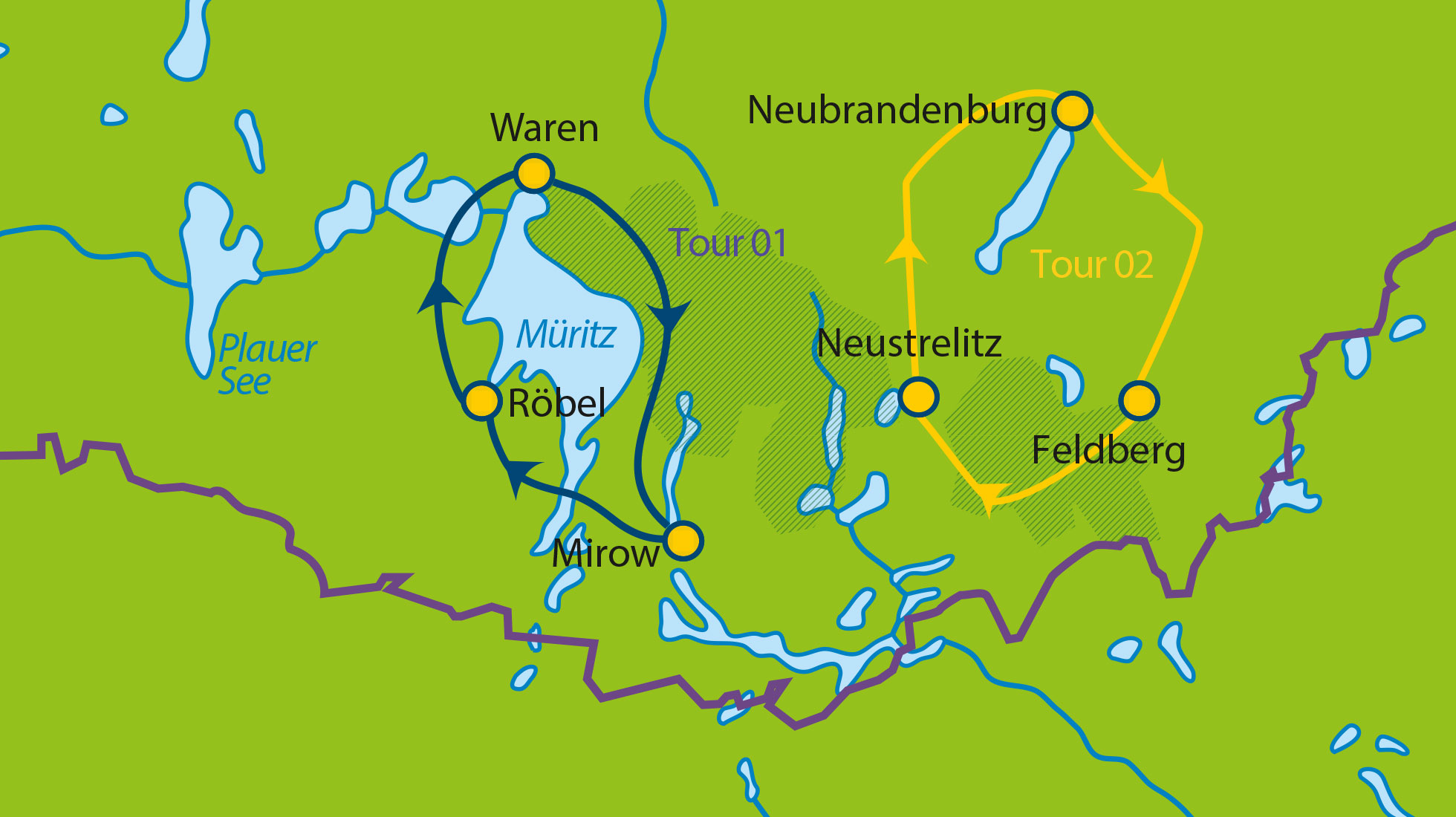 Östliche Mecklenburgische Seenplatte Ostsee Radtouren.